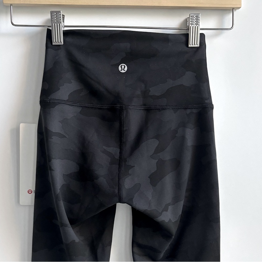 Lululemon Wunder Train High Rise Camouflage Crop Leggings 23” Black Multi Size 2 - Picture 15 of 15